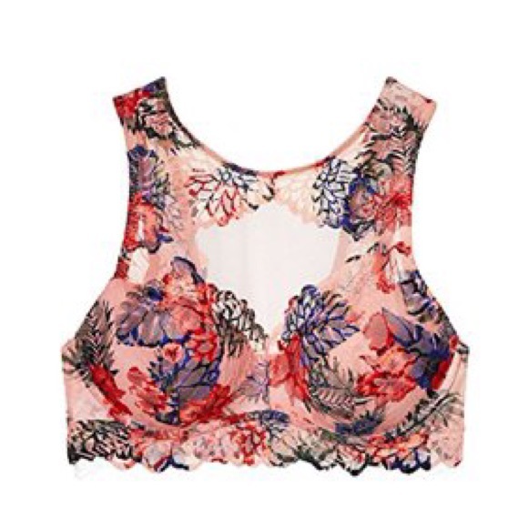 NEW S PINK VS LACE HIG NECK BRALETTE - Picture 6 of 6